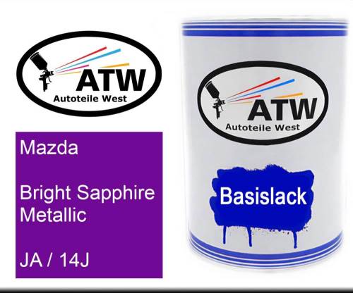 Mazda, Bright Sapphire Metallic, JA / 14J: 500ml Lackdose, von ATW Autoteile West.